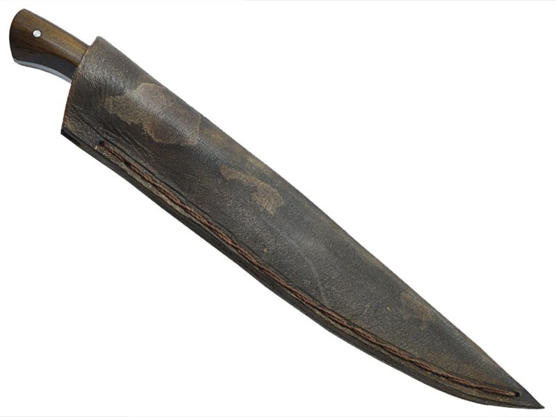 Adellar Filippon faca integral de bolso para colecionador forjada em aço mola de trem. Empunhadura em nogueira, 21 cm