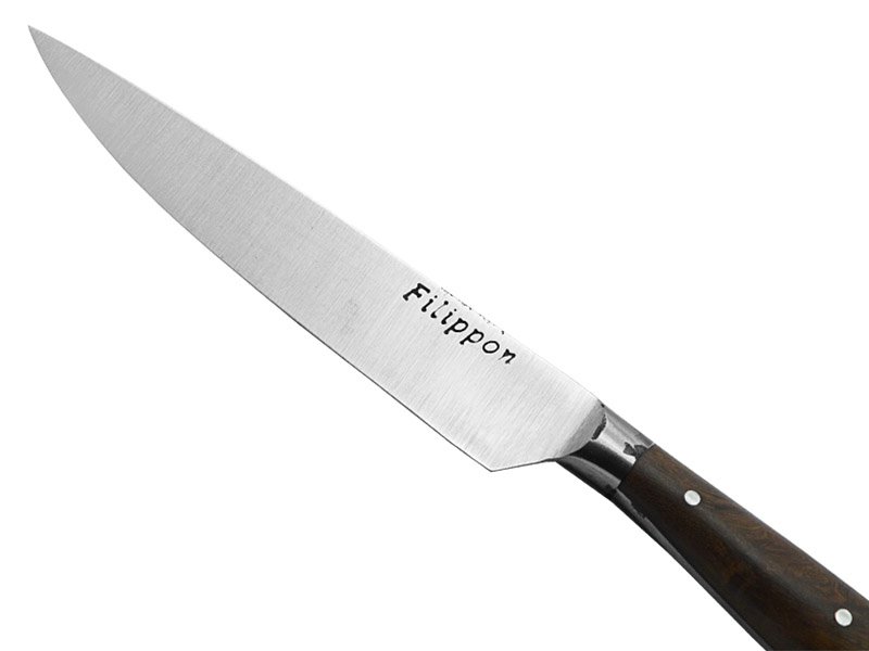 Adellar Filippon faca integral de bolso para colecionador forjada em aço mola de trem. Empunhadura em nogueira, 21 cm