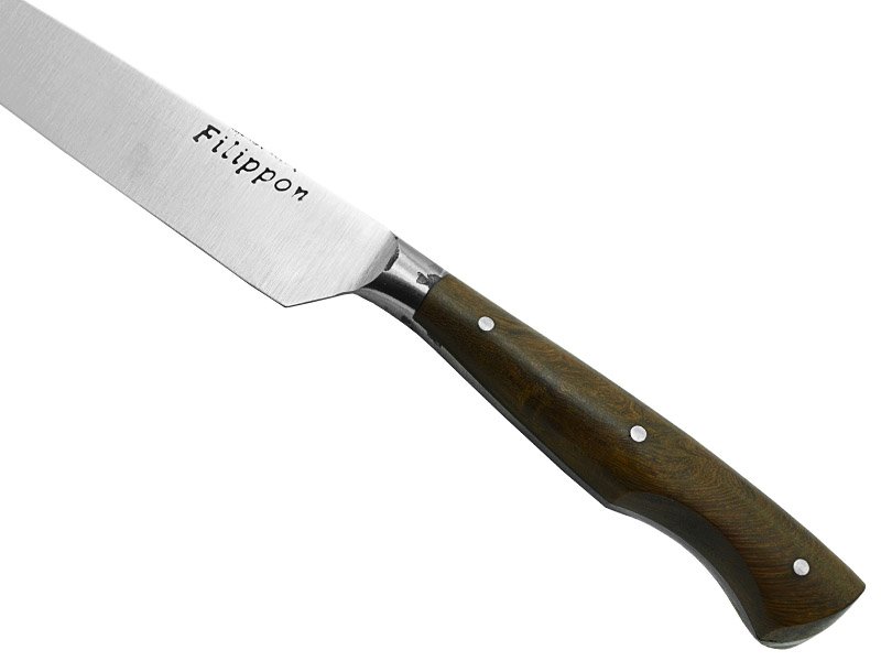 Adellar Filippon faca integral de bolso para colecionador forjada em aço mola de trem. Empunhadura em nogueira, 21 cm