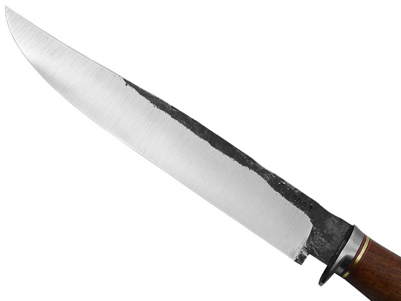 Adellar Filippon faca picanheira brüt forge em aço 52100. Empunhadura madeira de cocobolo esculpido, 35 cm