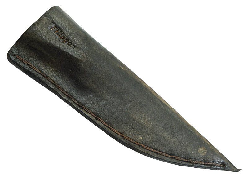 Adellar Fillipon faca para colecionador em aço damasco. Empunhadura em chifre de carneiro, 20 cm