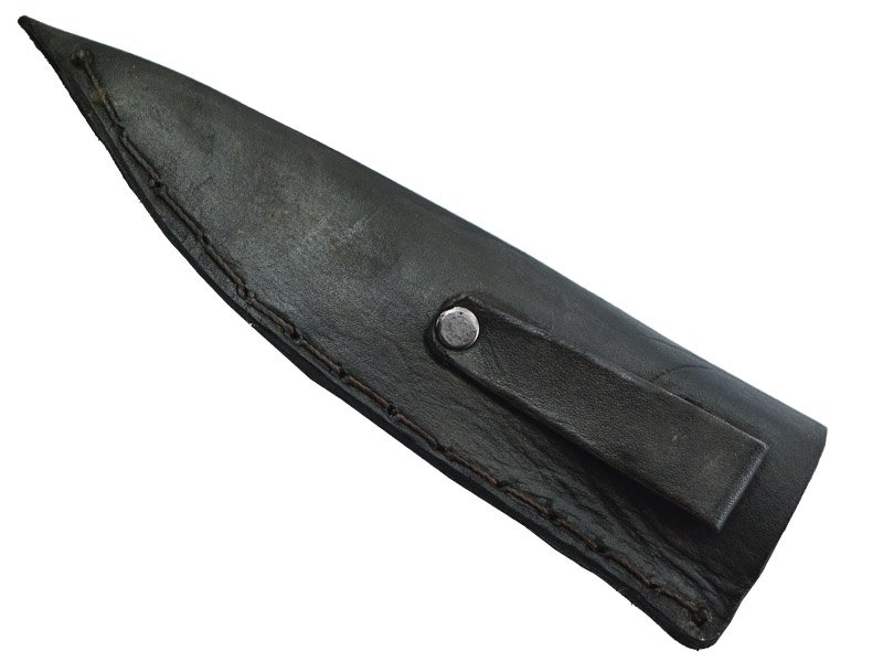 Adellar Filippon faca integral em aço damasco para colecionador. Empunhadura em radica de roseira estabilizada, 23 cm