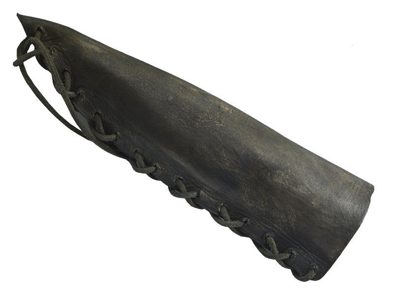 Faca para colecionador em Obsidiana negra. Empunhadura em chifre de cervo, 29 cm