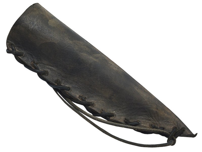 Faca para colecionador em Obsidiana negra. Empunhadura em chifre de cervo, 26 cm
