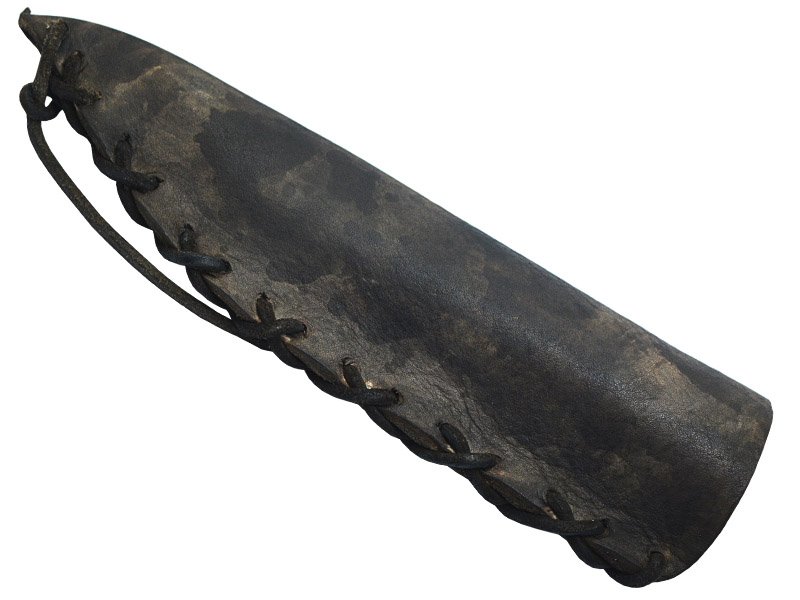 Faca para colecionador em Obsidiana negra. Empunhadura em chifre de cervo, 26 cm