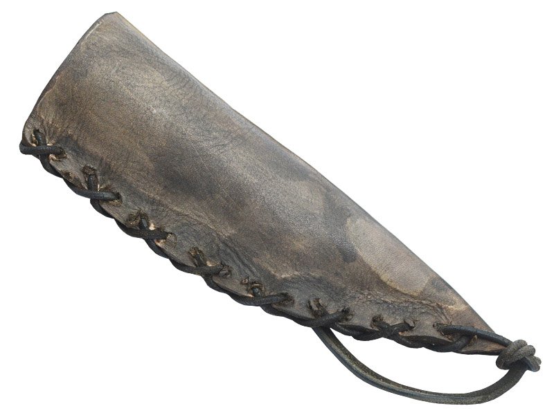 Faca para colecionador em Obsidiana. Empunhadura em chifre de cervo, 26 cm