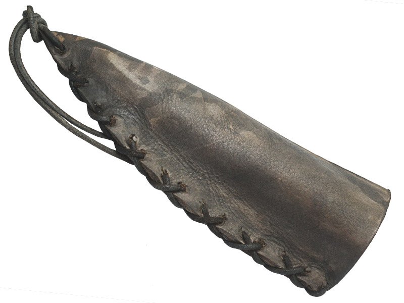 Faca para colecionador em Obsidiana. Empunhadura em chifre de cervo, 26 cm