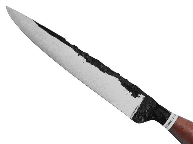 Adellar Filippon faca picanheira brüt forge em aço 52100. Empunhadura madeira de cocobolo esculpido, 41 cm