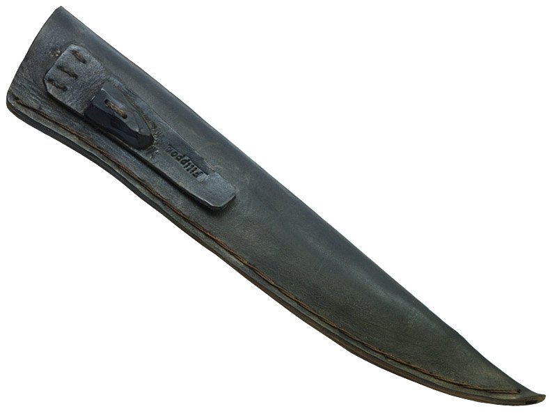 Adellar Filippon faca picanheira brüt forge em aço 52100. Empunhadura madeira de cocobolo esculpido, 41 cm
