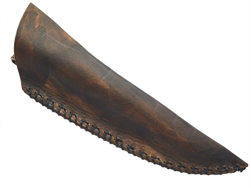 Faca para colecionador em Obsidiana. Empunhadura em chifre de cervo, 27 cm
