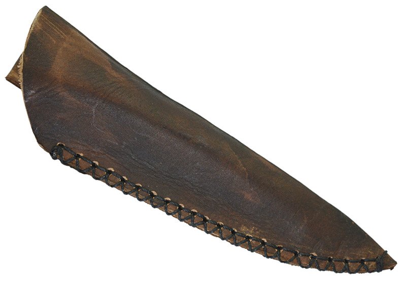 Faca para colecionador em Obsidiana. Empunhadura em chifre de cervo, 26 cm