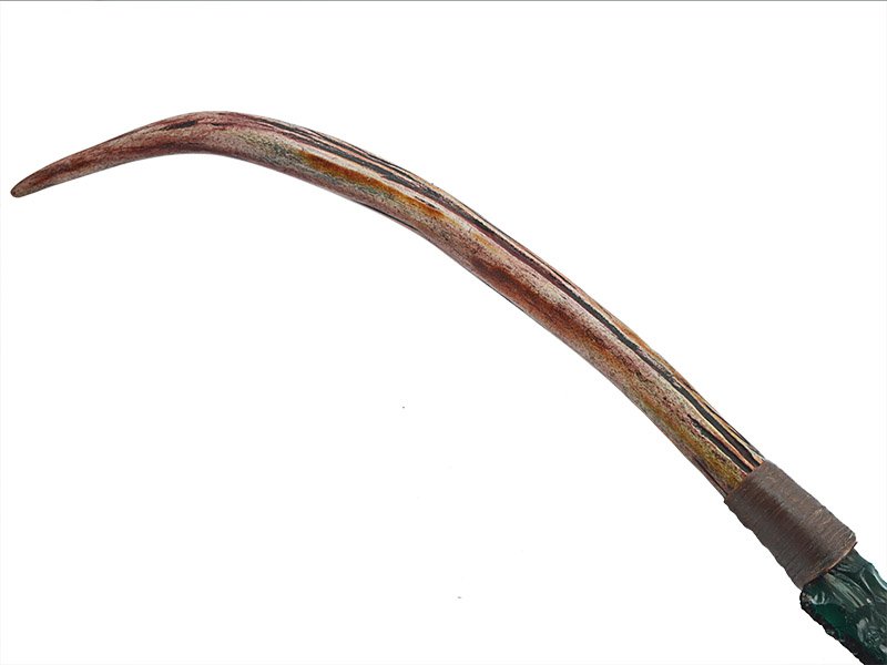 Faca para colecionador em Obsidiana. Empunhadura em chifre de cervo, 40 cm