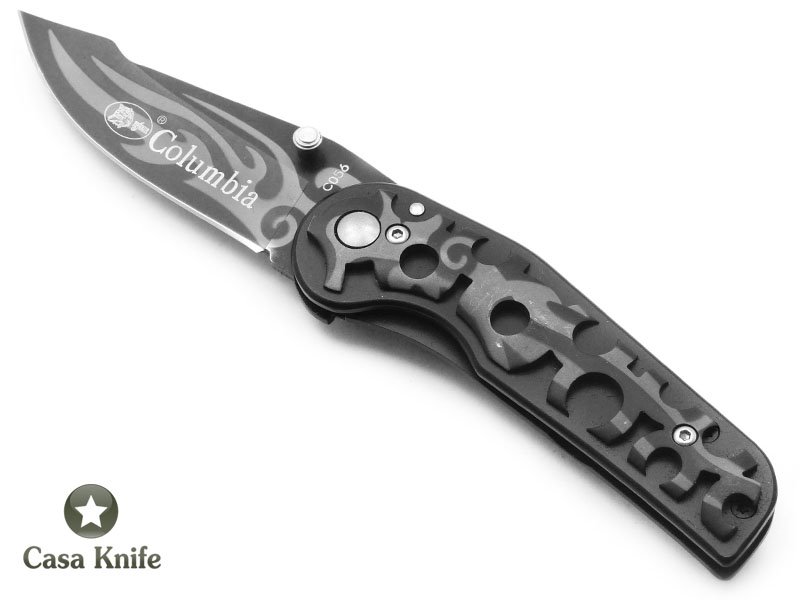 Columbia canivete para colecionador em aço inoxidável 420 com empunhadura em aço 16 cm