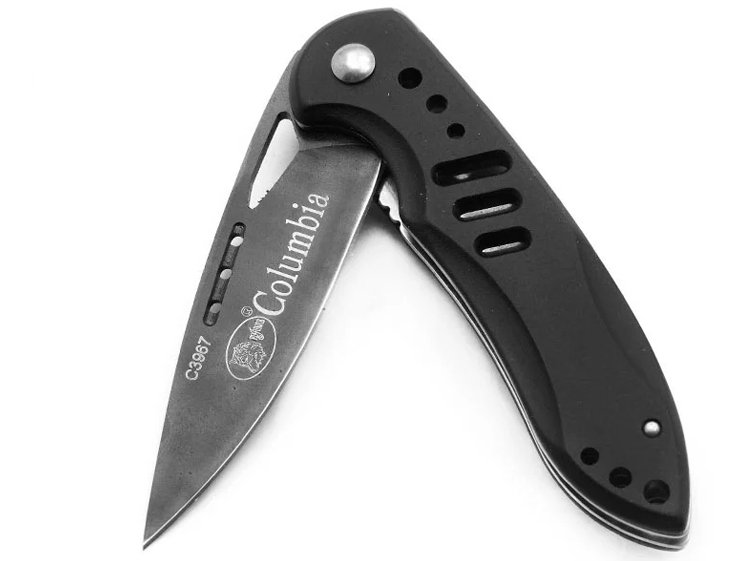 Columbia canivete para colecionador em aço inoxidável 420 com empunhadura em aço 16 cm