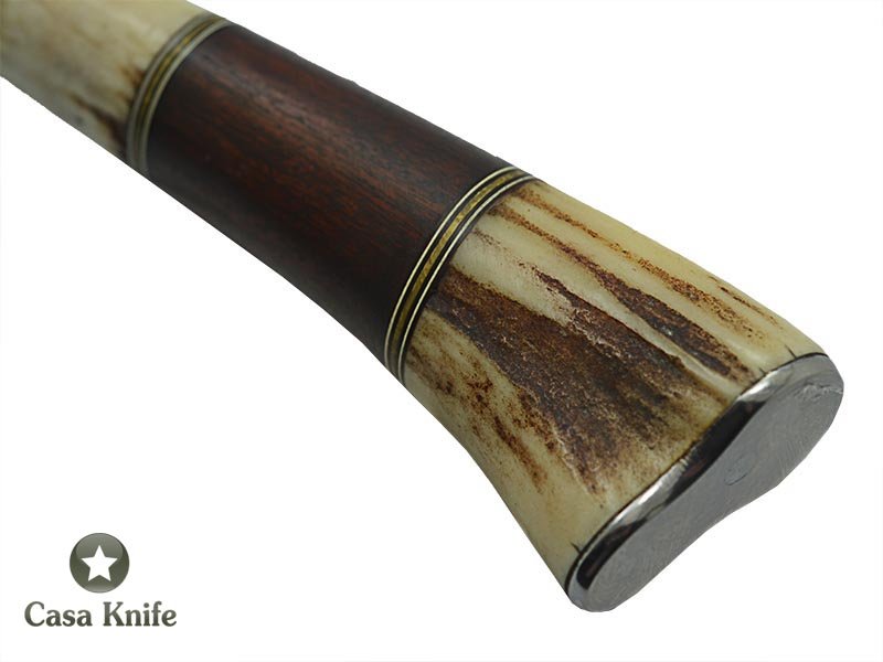 Criolla Faca em aço inoxidável com empunhadura em osso bovino e madeira Nogueira 31 cm