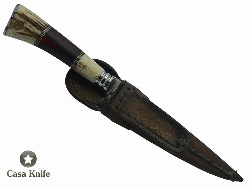 Criolla Faca em aço inoxidável com empunhadura em osso bovino e madeira Nogueira 31 cm