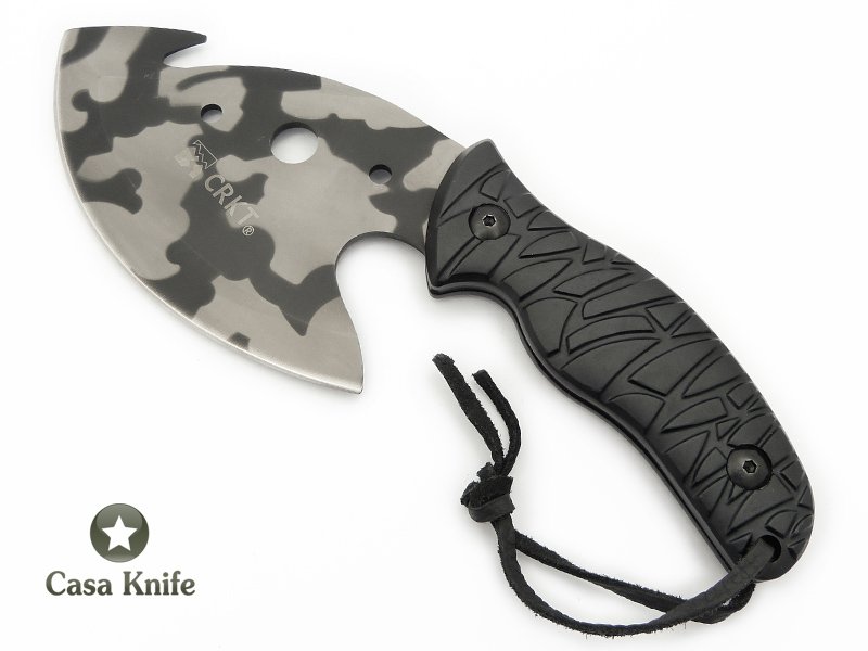 CRKT Machado de mão em aço inoxidável com pintura eletrostática camuflada e empunhadura em ABS 24 cm