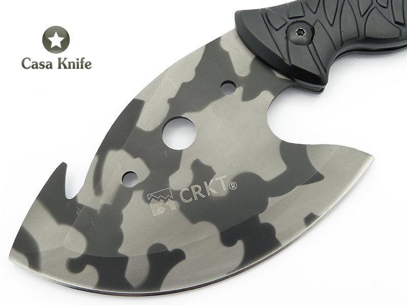 CRKT Machado de mão em aço inoxidável com pintura eletrostática camuflada e empunhadura em ABS 24 cm