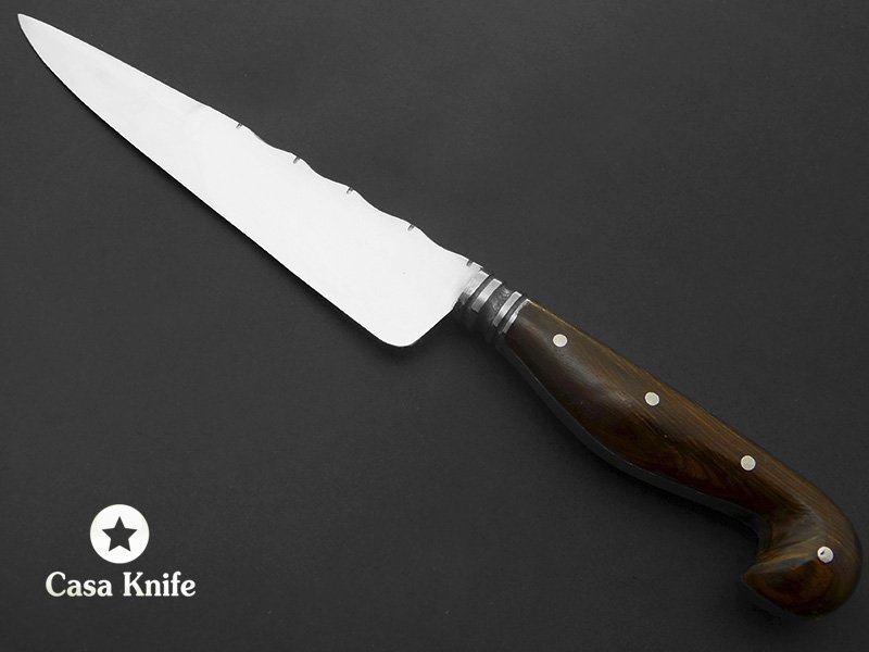 Cutelaria D Avila faca estilo sorocaba para colecionador forjada em aço carbono com empunhadura em madeira de guajuvira 28 cm