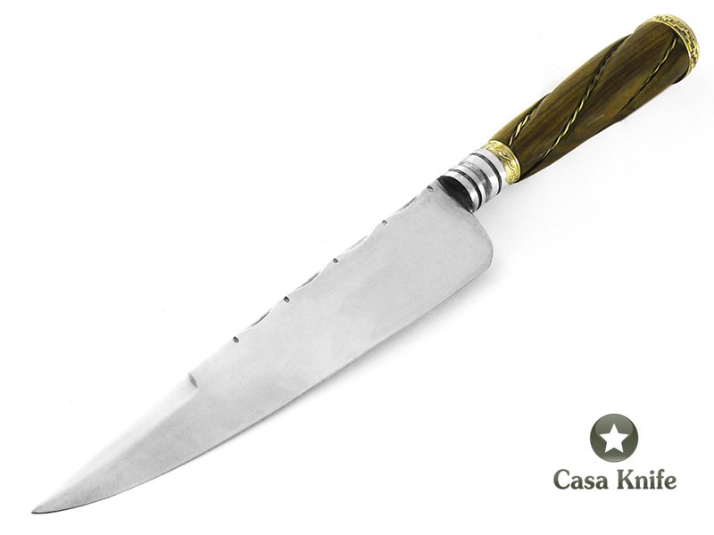 Cutelaria D Avila Faca para colecionador em aço carbono com empunhadura em madeira de guajuvira 27 cm