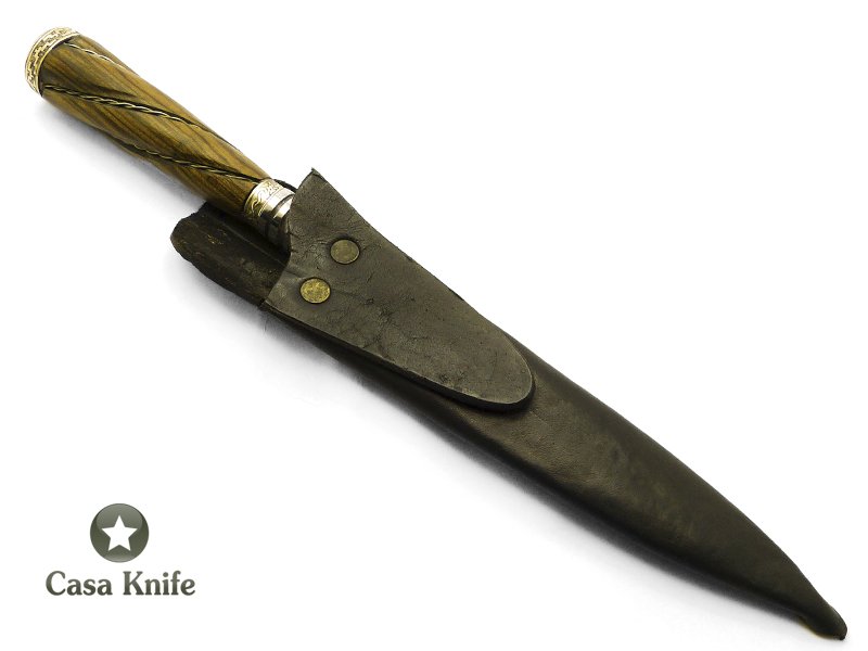 Cutelaria D Avila Faca para colecionador em aço carbono com empunhadura em madeira de guajuvira 27 cm