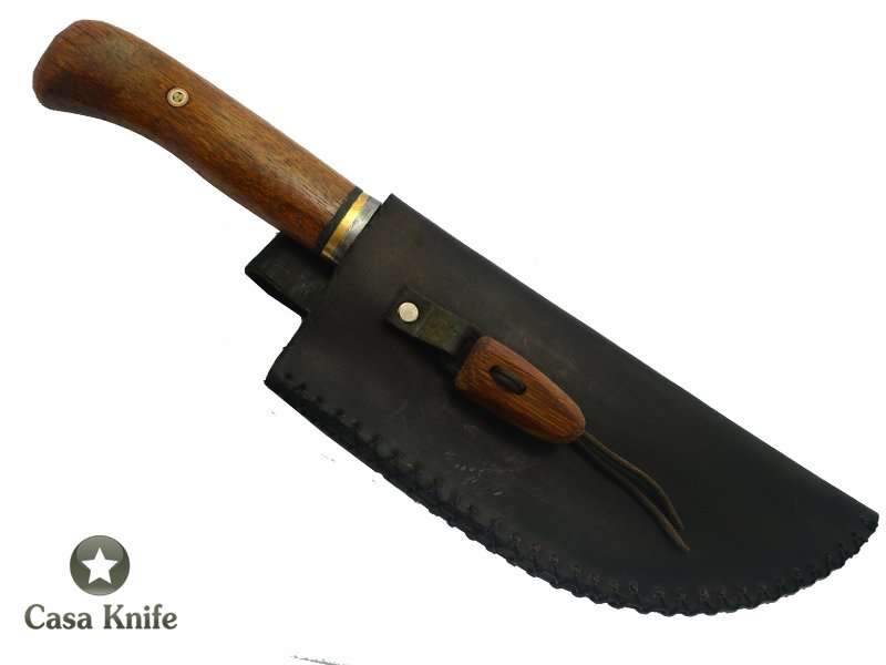 Cutelo Monte Cristo para colecionador forjado em aço 5160 . Empunhadura em Madeira Sucupira, 35 cm