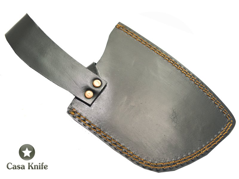 Cutelo para colecionador forjado em aço damasco - padrão gotas de chuva com empunhadura em Chifre de Búfalo, 28 cm