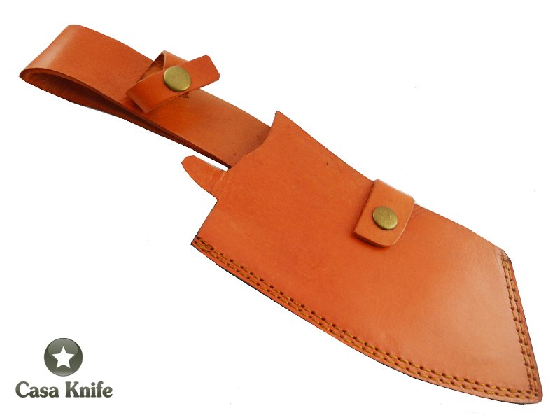 Cutelo para colecionador forjado em aço damasco - padrão gotas de chuva com empunhadura em Chifre de Búfalo, 31 cm