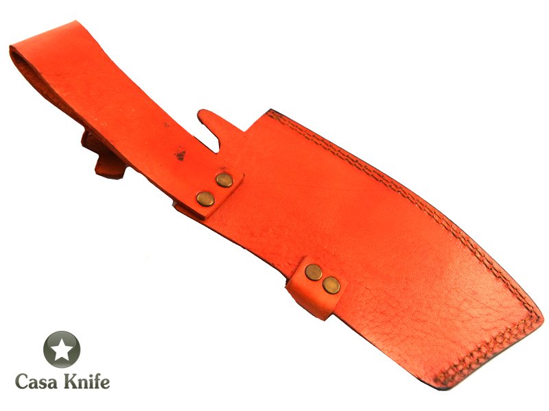 Cutelo para colecionador forjado em aço damasco - padrão gotas de chuva com empunhadura em Chifre de Búfalo, 31 cm