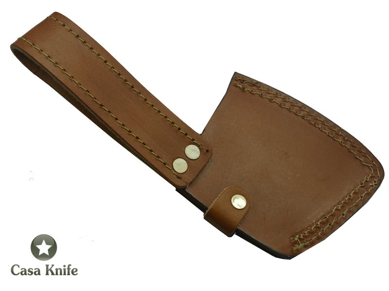 Cutelo para colecionador forjado em aço damasco. Empunhadura em Imbuia e Osso de Búfalo, 20 cm