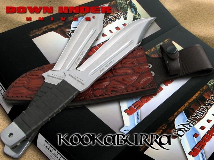 Down Under - Faca The Kookaburra conjunto 2 lâminas e bainha