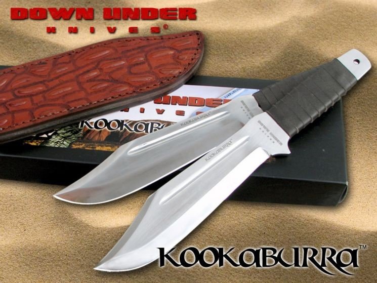 Down Under - Faca The Kookaburra conjunto 2 lâminas e bainha