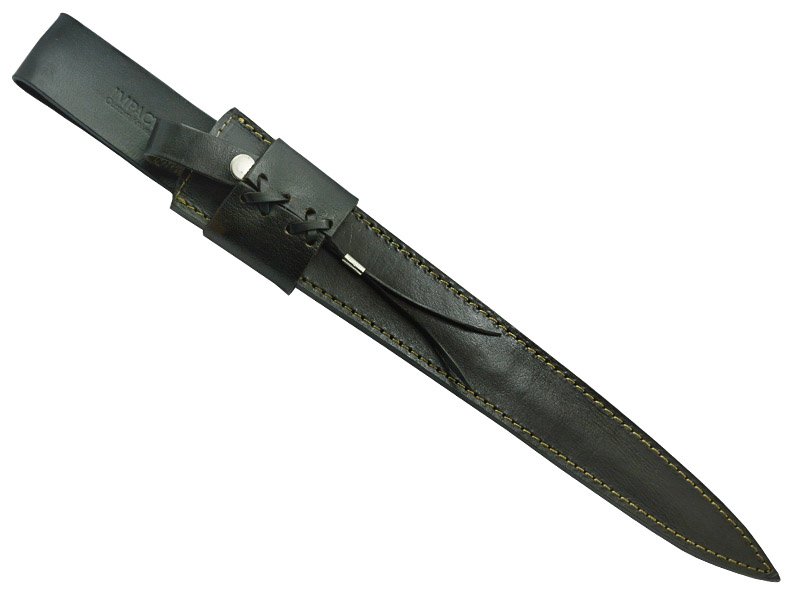Espada longa para colecionador em aço D2. Empunhadura chifre de búfalo, 49 cm