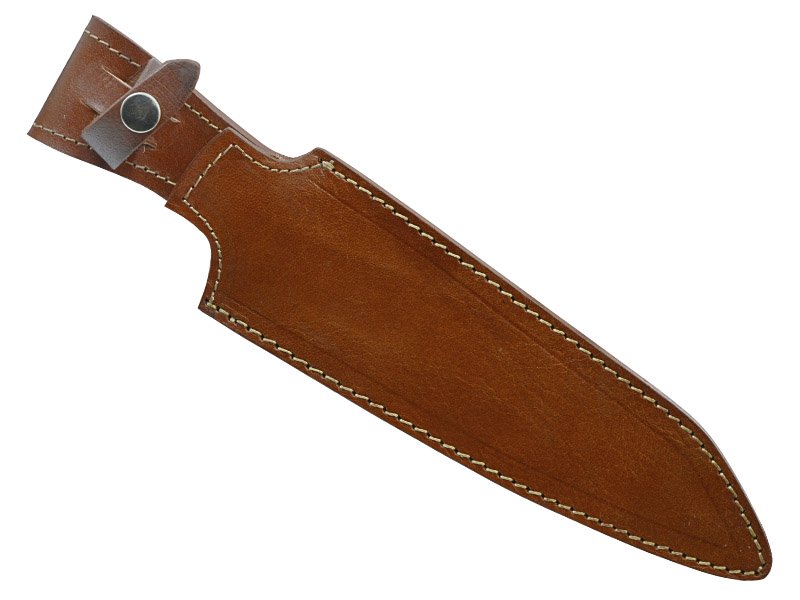 Faca bowie para colecionador em aço cirúrgico. Empunhadura em osso de boi tingido, 36 mm