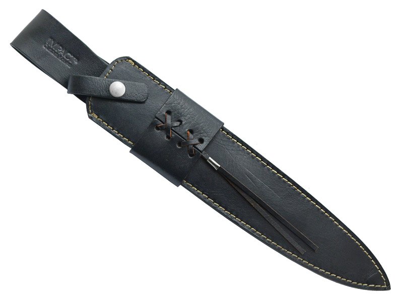 Faca bowie para colecionador em aço D2. Empunhadura chifre de búfalo e jacarandá, 45 cm