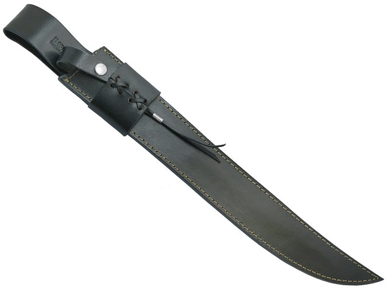 Faca bowie longa para colecionador em aço D2. Empunhadura chifre de búfalo, 54 cm