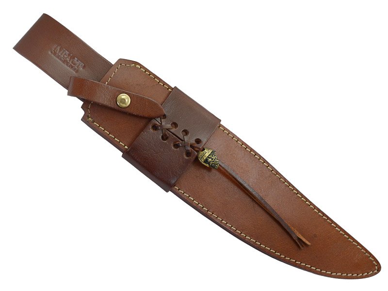 Faca bowie para colecionador em aço damasco. Empunhadura em chifre de boi e jacarandá da Bahia, 44 cm