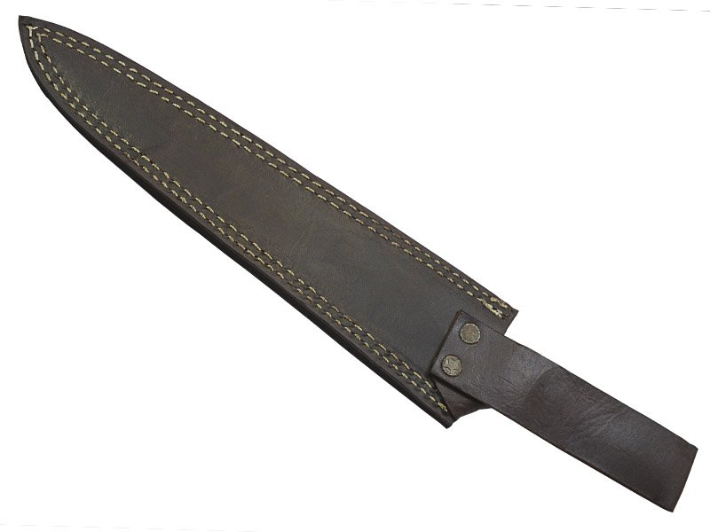 Faca sangradeira para colecionador em aço damasco. Empunhadura em resina, 36 cm
