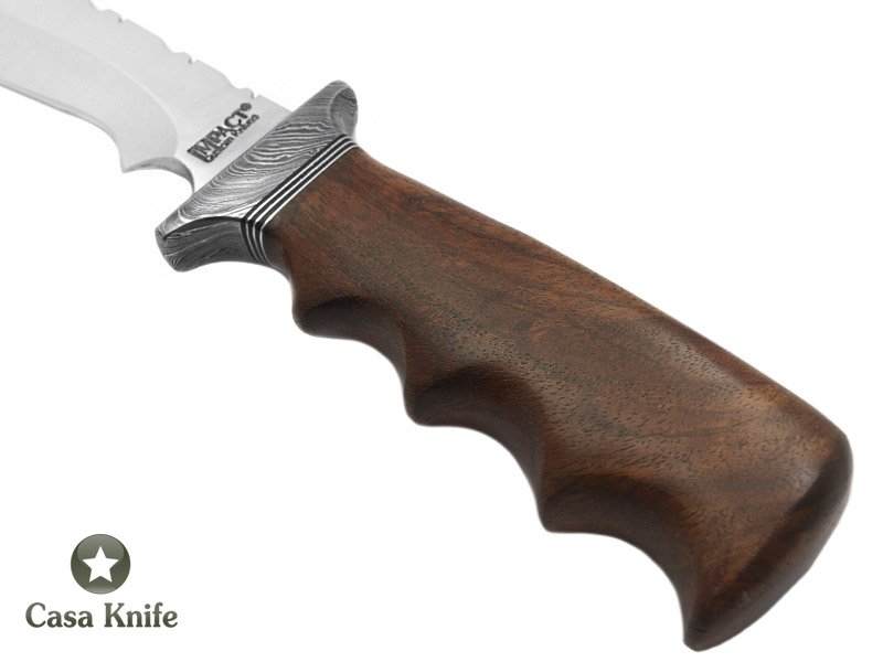 Impact Faca para colecionador forjada em aço D2 com empunhadura em radica de imbuia 37 cm