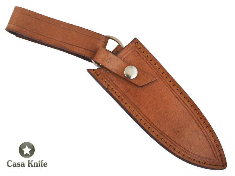 Faca Bowie para colecionador forjado em aço D2 / 60 HCR. Empunhadura em Osso de Boi e Resina. 28 cm