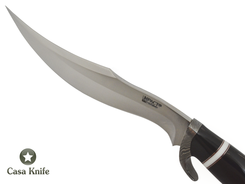 Faca Bowie para colecionador forjado em aço D2/ 60 HCR. Empunhadura em Chifre de Búfalo com Madeira e Resina, 35 cm