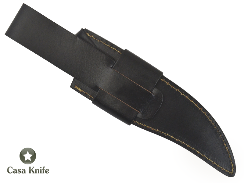 Faca Bowie para colecionador forjado em aço D2/ 60 HCR. Empunhadura em Chifre de Búfalo com Madeira e Resina, 35 cm