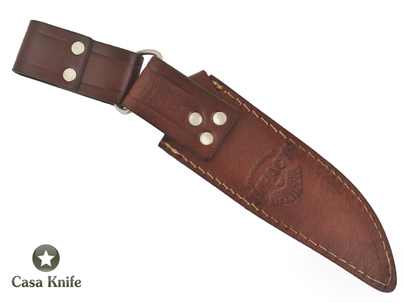 Faca Bowie para colecionador forjado em aço D2/ 60 HCR. Empunhadura em Chifre de Búfalo tingido com Madeira estabilizada, 29 cm