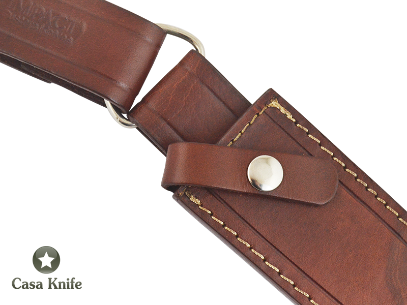 Faca Bowie para colecionador forjado em aço D2/ 60 HCR. Empunhadura em Chifre de Búfalo tingido com Madeira estabilizada, 29 cm