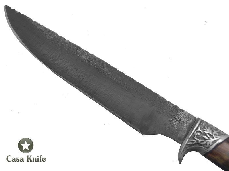 Faca Brüt Forge Monte Cristo para colecionador forjado em aço 5160. Empunhadura em Madeira Jacarandá, 36 cm