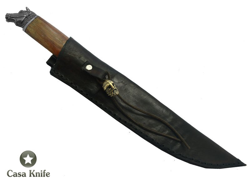 Faca Brüt Forge Monte Cristo para colecionador forjado em aço 5160. Empunhadura em Madeira Jacarandá, 36 cm