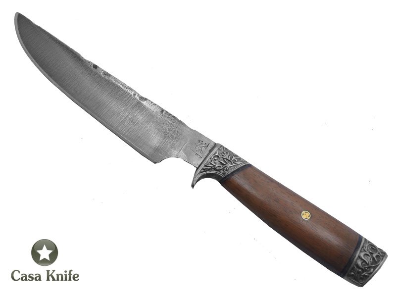Faca Brüt Forge Monte Cristo para colecionador forjado em aço 5160. Empunhadura em Madeira Oiti, 34 cm