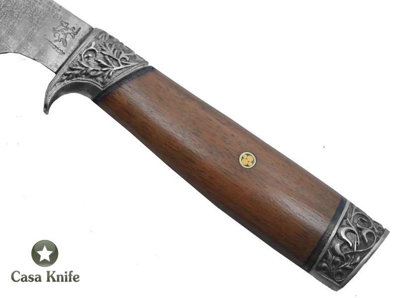 Faca Brüt Forge Monte Cristo para colecionador forjado em aço 5160. Empunhadura em Madeira Oiti, 34 cm