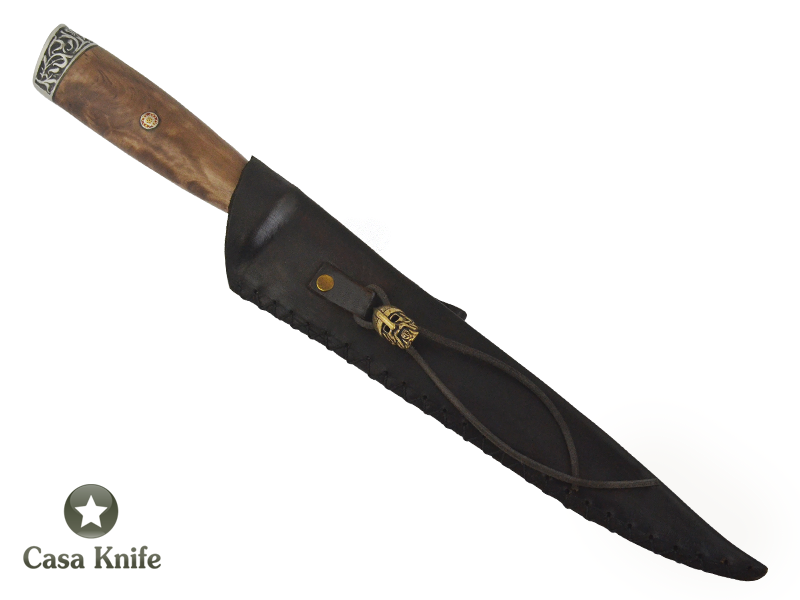Faca Brüt Forge Monte Cristo Sangradeira, aço 1070. Empunhadura em Jabuticabeira, 39cm