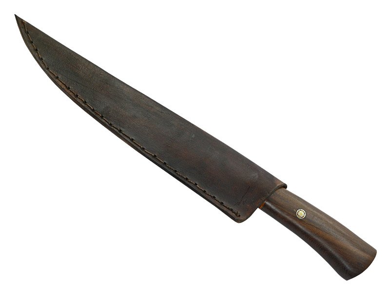 Faca brüt forge para colecionador, aço damasco. Empunhadura em Brauna, 34 cm